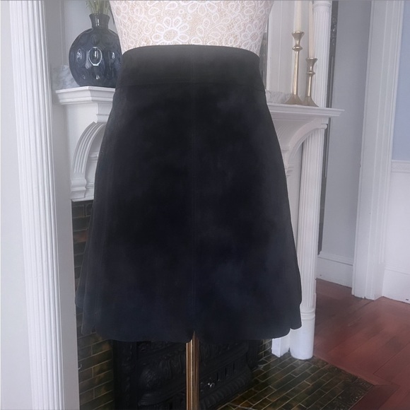 ISABEL MARANT ETOILE Anna Black Suede Silver Button Snap Mini Skirt Size Large - Picture 7 of 15